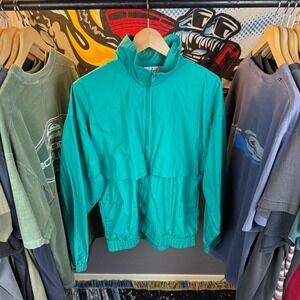 Vintage Slade Teal Green Windbreaker Jacket Mens Medium 90s Full Zip Track Top